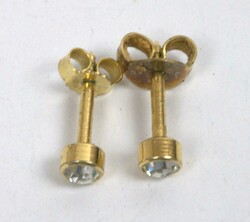 Stud earrings, 333 yellow gold, with cubic zirconia
