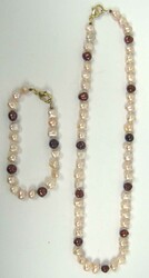 Schmuckset, Echtperlen, bestehend aus 1 Kette und 1 ...