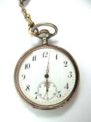 Taschenuhr, 800er Silber mit Biedermaier Haar Uhrenkette, Funktion ...