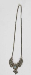 Collier, 925er Silber, besetzt mit Blautopas und Markasiten. Länge ...