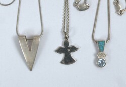 3 Ketten mit Anhängern, 925er Silber, verschiedene Modelle.  ...