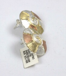 Ohrstecker, tricolor, 925er Silber, neu und ungetragen.  ...