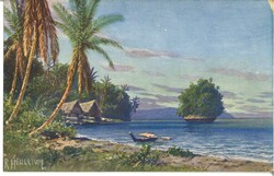 German colonies, postcard of Palau - Islands, based on a painting by ...