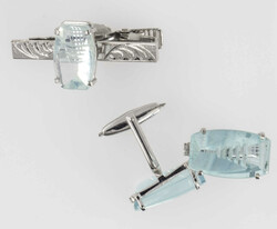 Schmuckset, bestehend aus Manschettenknöpfe sowie 1 Krawattennadel, ...