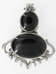 Großer Anhänger, 925er Silber, besetzt mit Onyx, Höhe ca. 7,5 cm ...