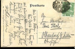 Ansichtskarte "Deutsch - Gabel - Turnhalle.". Gelaufen 1911.