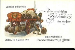 Reklame Karte 1914, "Zittauer Bürgerbräu - Die herzlichsten ...