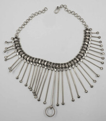 Indische Statement-Kette, aus geprüftem Silber.