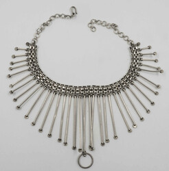 Indische Statement-Kette, aus geprüftem Silber.