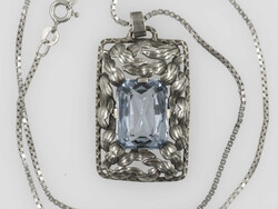 Art-Déco-Kette, gepunzt mit 835er Silber, besetzt mit einem ...