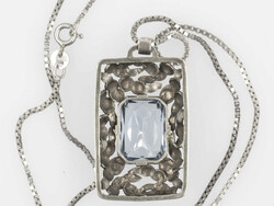 Art-Déco-Kette, gepunzt mit 835er Silber, besetzt mit einem ...