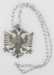 Kette, gepunzt mit 925er Silber, Anhänger in Form eines albanischen ...