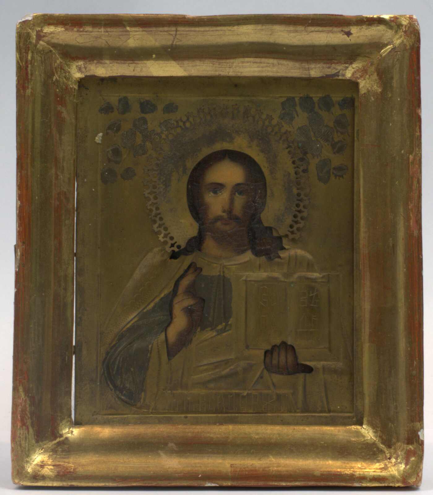 Ikone Christus Pantokrator, Maße: Höhe ca. 17,3 cm, Breite ca. 15 ...
