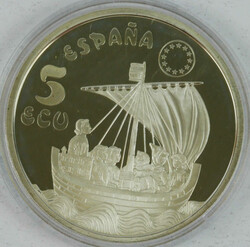 Spanien, 5 ECU, 1996 "Segler / Coca de Mataro". ...
