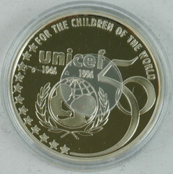 Belgien, 5 ECU, 1996 "Albert II. - Unicef Jubiläum". ...