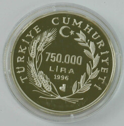 Türkei, 750.000 Lira, 1996 "Republik Türkei". ...