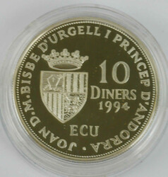 Andorra, 10 Diners 1994 "Andorra tritt der Uno bei, 1993". ...
