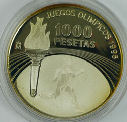 Spanien, 1000 Pesetas 1995 "Olympiade USA Atlanta 1996 - Sprint". ...