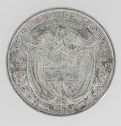 Panama 1953, 1/2 Balboa - Silbermünze. Durchmesser: ca. 30 mm. KM 20 ...