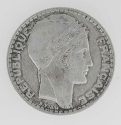 Frankreich 1933, 20 Francs - Silbermünze. Durchmesser: ca. 35 mm. KM ...