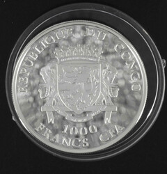 Rep. Kongo, 1000 Francs CFA - Silbermünze "Fußball WM Deutschland ...
