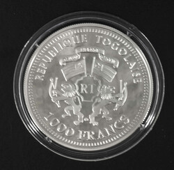 Togo 2007, 1000 Francs - Silbermünze "Fußball WM Deutschland 2006". ...