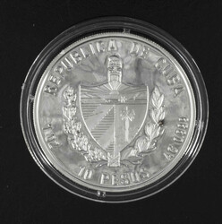 Cuba 2007, 10 Pesos - Silbermünze. Durchmesser: ca. 38 mm. In Kapsel ...