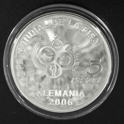 Argentinien 2004, 5 Pesos Silbermünze FIFA Fußball WM 2006 in ...