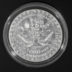 Westafrikanische Staaten 2004, 1000 Francs Silbermünze FIFA Fußball ...