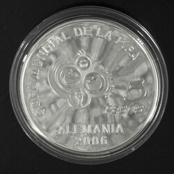 Argentinien 2005, 5 Pesos Silbermünze FIFA Fußball WM 2006 in ...