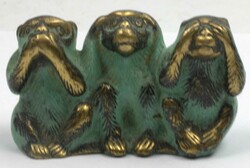 kleine japanische Bronze Skulptur "Drei weisen Affen" die drei Affen ...