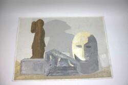 Spachteltechnik, wohl Acryl auf Malkarton "Stillleben" das ...