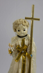 Jesuskind Glassturz, Klosterarbeit. Religiöse Volkskunst 19. / 20. ...