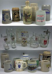 großes Lot Bierkrüge- und Gläser, verschiedene Modelle aus Glas ...