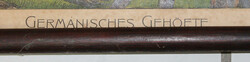 alte Schulwandtafel "Germanisches Gehöfte" Mittelalterliche Szene, ...