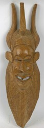 Afrika, 1 Wandmaske aus Holz, 1x Höhe ca. 69,5 cm, Breite ca. 19 cm ...