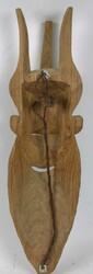 Afrika, 1 Wandmaske aus Holz, 1x Höhe ca. 69,5 cm, Breite ca. 19 cm ...