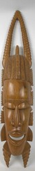 Afrika, 1 Wandmaske aus Holz, 1x Höhe ca. 80 cm, Breite ca. 16 cm ...