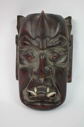 afrikanische Wandmaske, geschnitztes Holz. Höhe ca. 27 cm, Breite ca ...