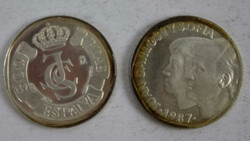 2x 500 Peseta Münzen Spanien 1987, Silber. Automatically generated ...