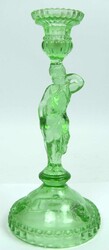 Kerzenständer aus grünem Glas, Draped Lady, Glas Figur von ...