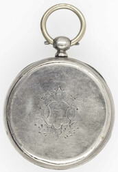 silberne Taschenuhr mit Schlüsselaufzug, Schlüssel vorhanden. ...