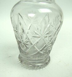 Art Deco cut crystal decanter/liqueur bottle with stopper and silver ...