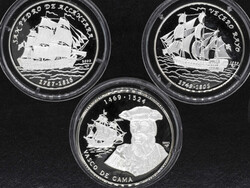 Kuba 2000/01, 3 x 10 Pesos - Silbermünzen, gekapselt, Erhaltung: ...