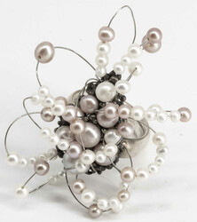 Silberring 925, besetzt mit Perlen. Ringgröße: 56.Automatically ...