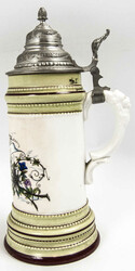 Souvenir mug / beer mug made of stoneware with pewter lid "For the ...