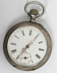 800er Silber-Taschenuhr mit Gebrauchsspuren, Funktion geprüft ...