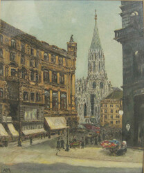 Monogramist AM, Ölgemälde "Der Stephansdom - Wien 1941", links ...