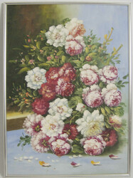 Unbekannter Künstler, Ölgemälde auf Platte, Hortensienstrauß, ...