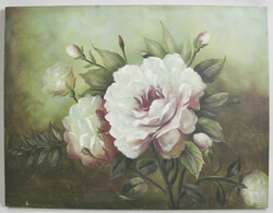 Unbekannter Künstler, Ölgemälde auf Leinwand, Pfingstrosen, ...